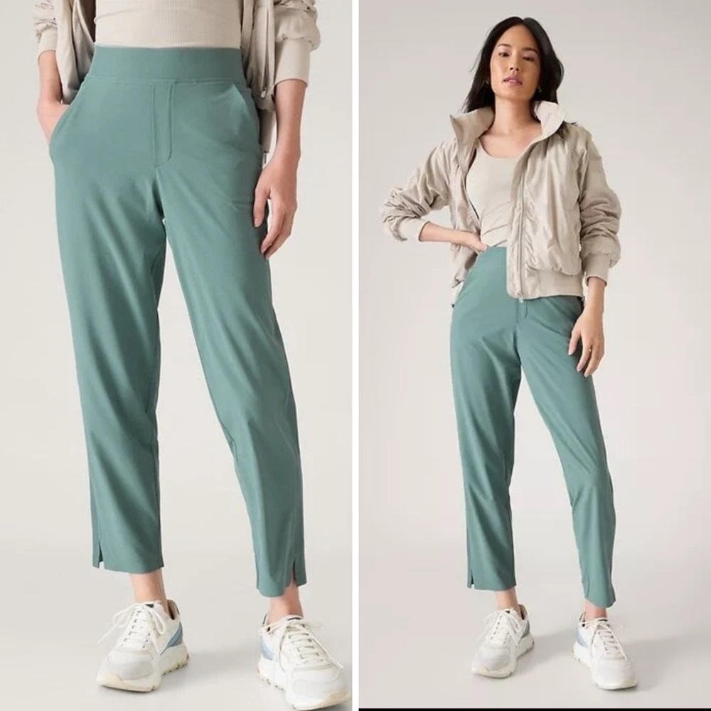 Athleta Brooklyn Mid Rise Ankle Pant Green Size 10 Athletic Leisure Pant New - Picture 10 of 10